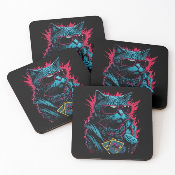 Item preview, Cool Cyberpunk cat with sunglasses designed and sold by StevenHignell.