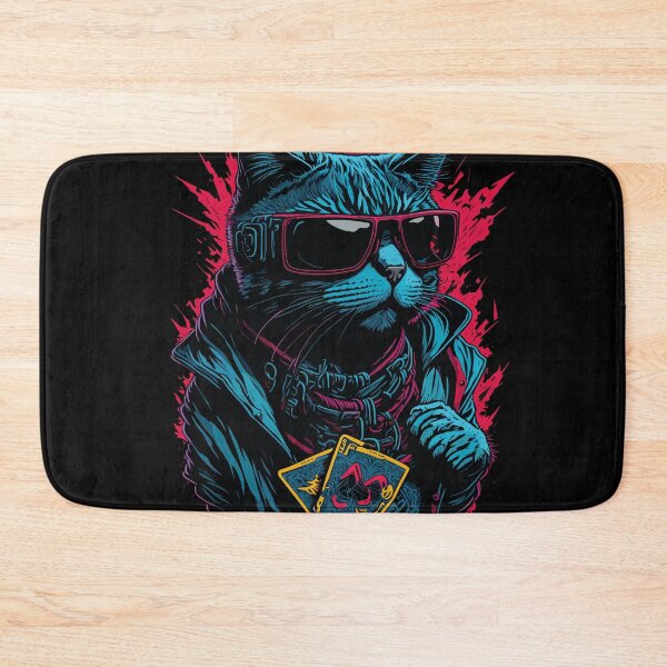 Item preview, Cool Cyberpunk cat with sunglasses designed and sold by StevenHignell.