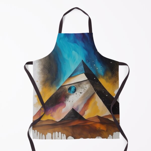 Item preview, Pyramids of Giza, Egypt, ink painting with Milky way Galaxy design designed and sold by Meena-tta.