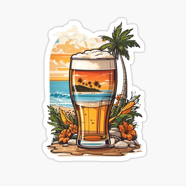 Beer by the Beach: Oceanic Idyll Sticker