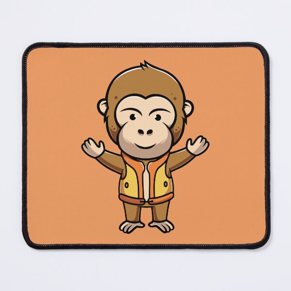 Item preview, Cute monkey with life jacket cartoon illustration designed and sold by cubbone.