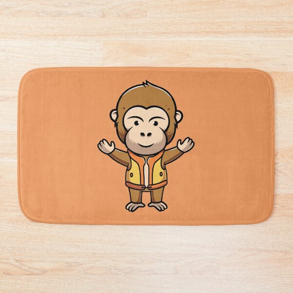 Item preview, Cute monkey with life jacket cartoon illustration designed and sold by cubbone.