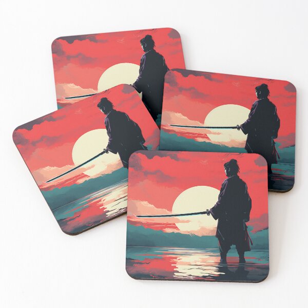 Item preview, Epic samurai at sunset in water designed and sold by skgadgets.