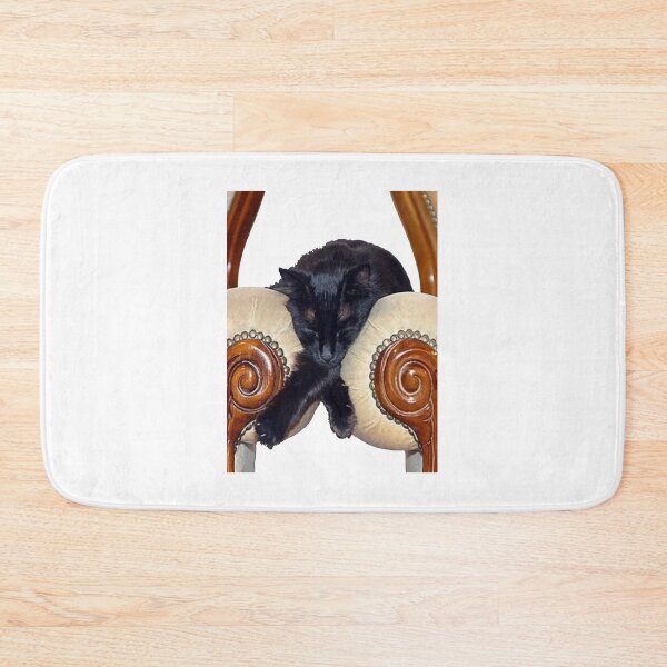 Item preview, Black Cat Slouched Between Two Chairs Legs Crossed  designed and sold by TabithaJacobs.