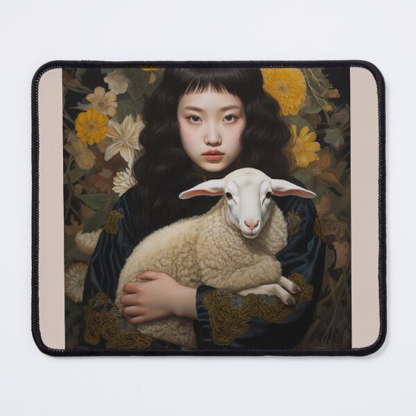 Item preview, A chinese girl holding a lamb 2 designed and sold by Elindith.