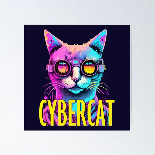Item preview, Neon Whiskers: Cyberpunk Cat designed and sold by Niktarka.