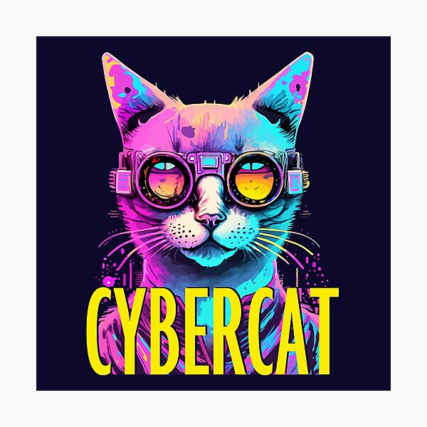 Item preview, Neon Whiskers: Cyberpunk Cat designed and sold by Niktarka.