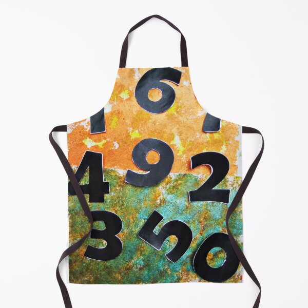 Item preview, Abstract pattern Numbers game 1 2 3 4 5 6 7 8 9 0 orange turquoise beige black designed and sold by G-M-Designs.