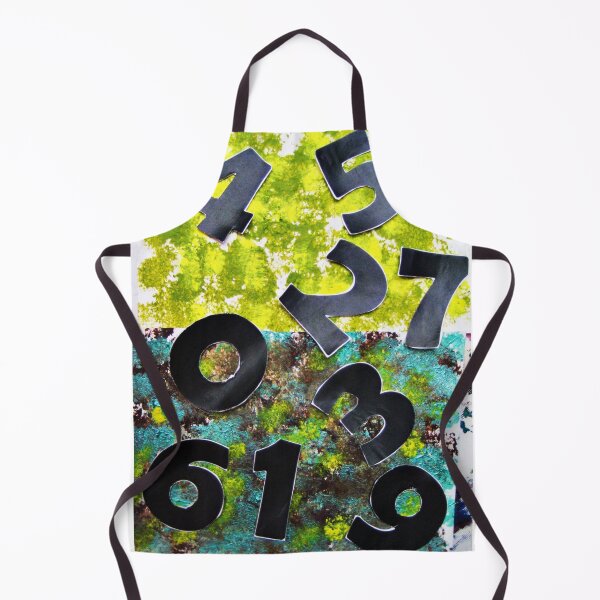Item preview, Abstract pattern Numbers game 1 2 3 4 5 6 7 8 9 0 green turquoise beige black designed and sold by G-M-Designs.