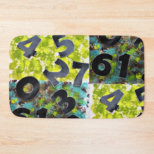 Item preview, Abstract pattern Numbers game 1 2 3 4 5 6 7 8 9 0 green turquoise beige black designed and sold by G-M-Designs.