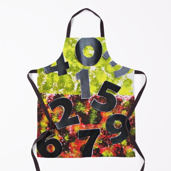 Item preview, Abstract pattern Numbers game 1 2 3 4 5 6 7 8 9 0 green red beige black designed and sold by G-M-Designs.