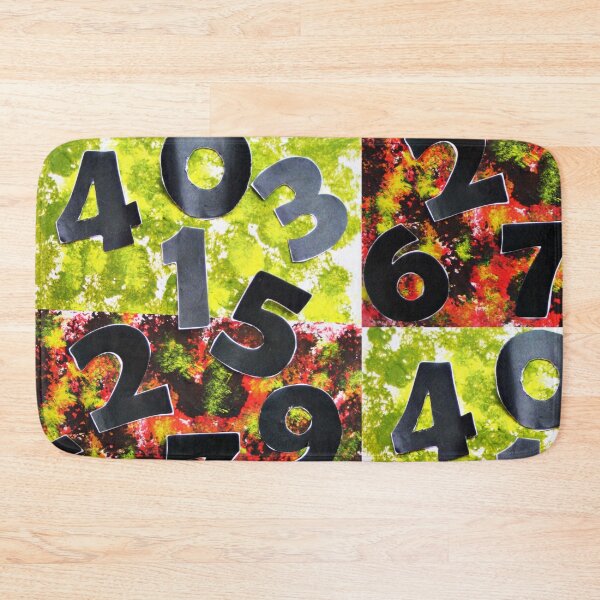 Item preview, Abstract pattern Numbers game 1 2 3 4 5 6 7 8 9 0 green red beige black designed and sold by G-M-Designs.