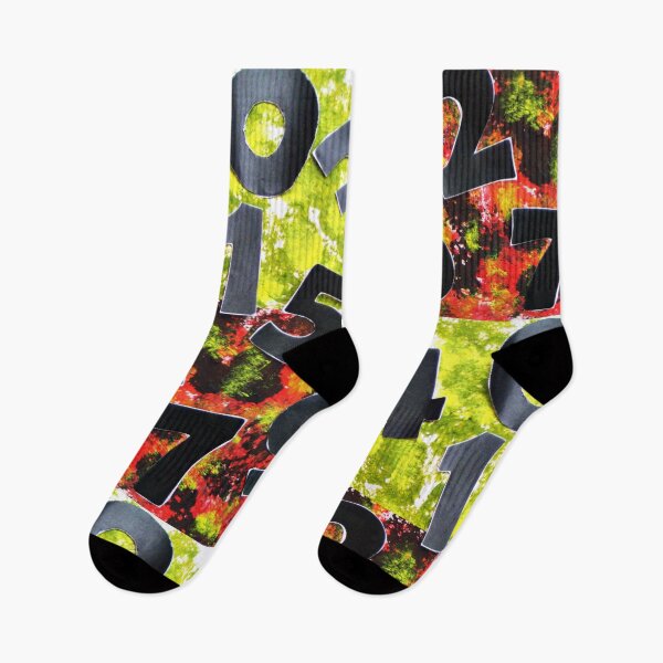 Item preview, Abstract pattern Numbers game 1 2 3 4 5 6 7 8 9 0 green red beige black designed and sold by G-M-Designs.