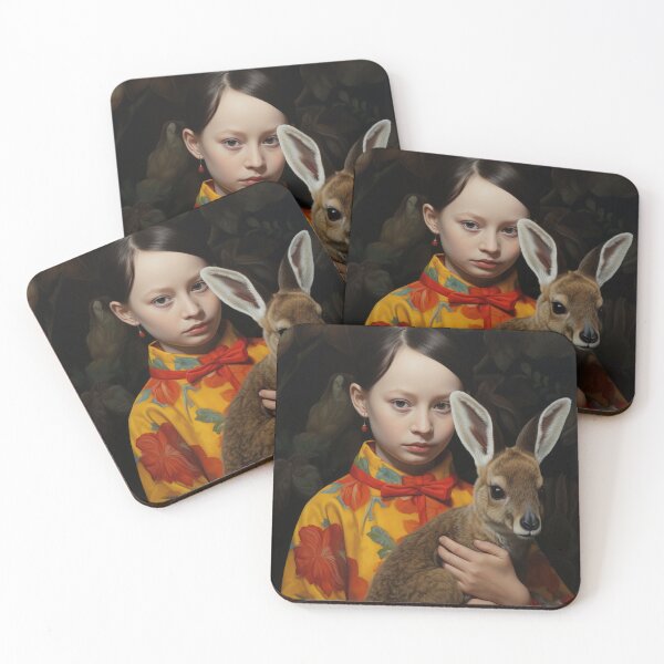 Item preview, A girl in a chinese shirt holding a kangaroo designed and sold by Elindith.