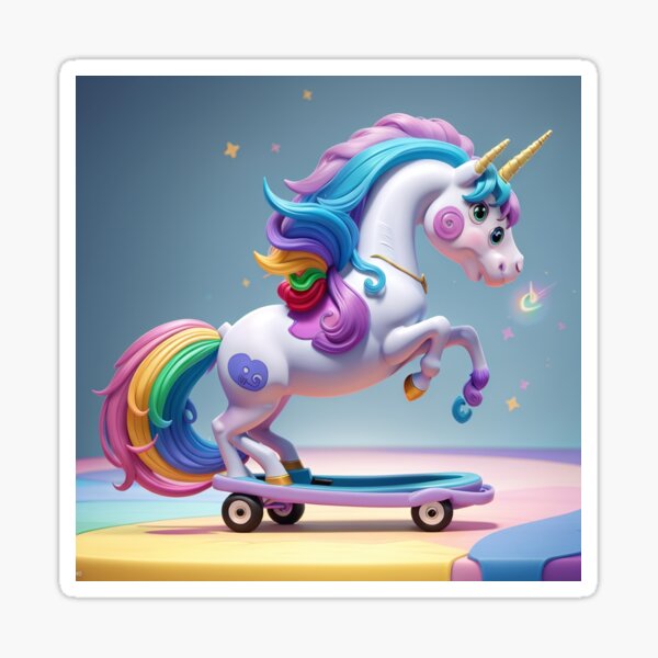 Vista previa del artículo con la obra «Unicornio skater», diseñado y vendido por ChillChilli.