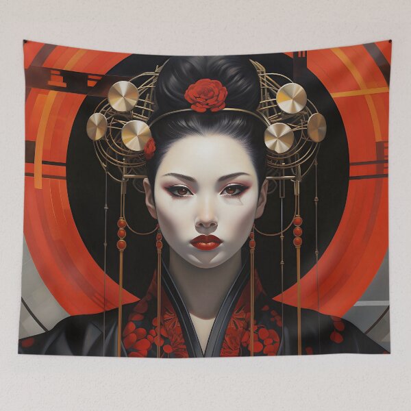 Item preview, Oil painting style image of a Japanese geisha designed and sold by Pflugart.