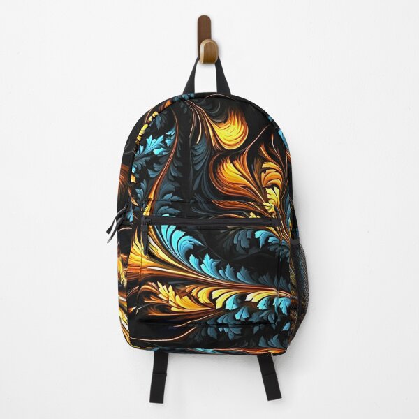 Item preview, Glowing Dark Abstract Orange Blue Plants Fractal Pattern designed and sold by Sturdust.