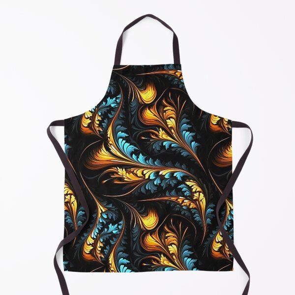 Item preview, Glowing Dark Abstract Orange Blue Plants Fractal Pattern designed and sold by Sturdust.