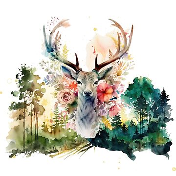 Watercolor Deer Poster
