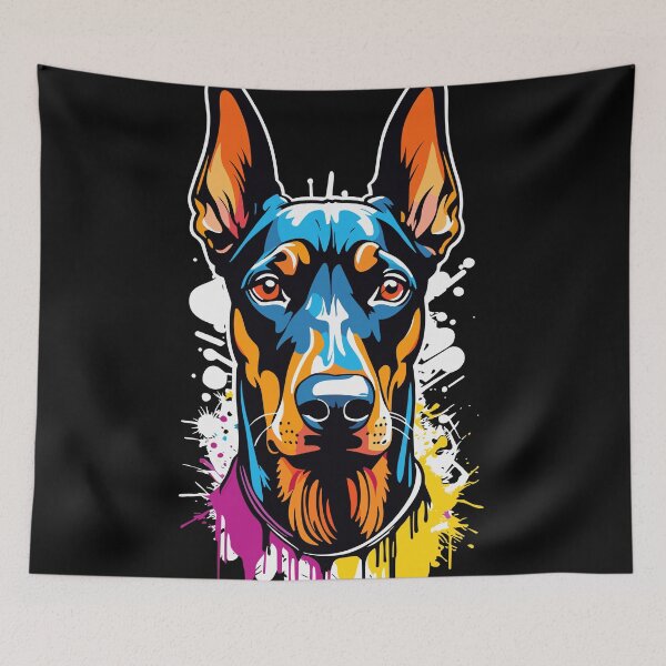 Item preview, Colorful natural ear doberman designed and sold by scribbles-23.