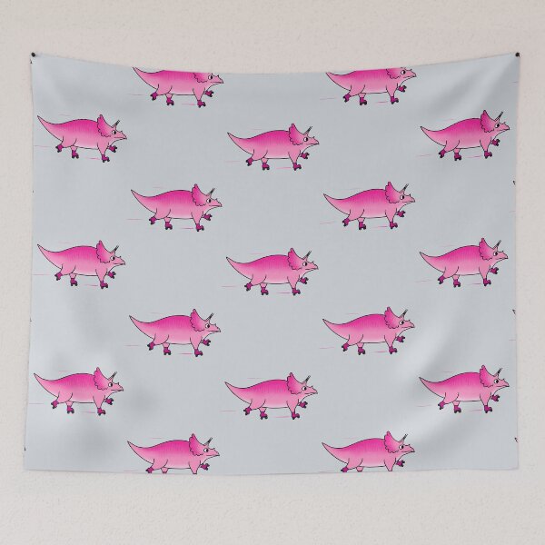 Item preview, Pink Rollerskating Triceratops designed and sold by schaeffertia.