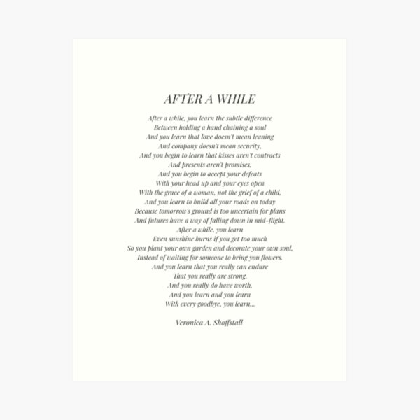 Item preview, After a while Poem designed and sold by Paigaam.