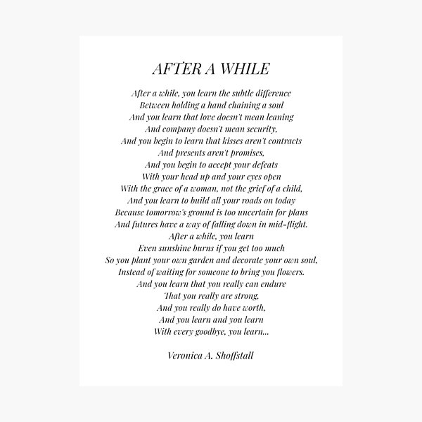 Item preview, After a while Poem designed and sold by Paigaam.