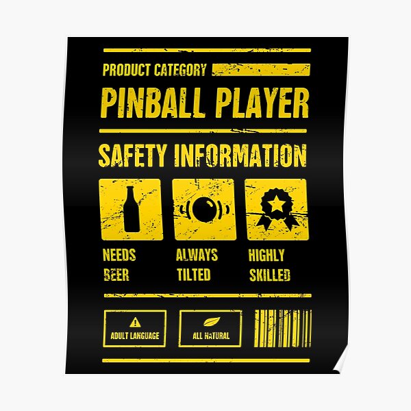 Pinball Player Safety Information Poster