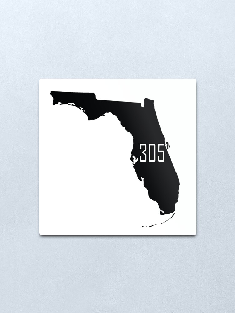 Miami Florida Area Code 305 Metal Print For Sale By Krsteele1 Redbubble