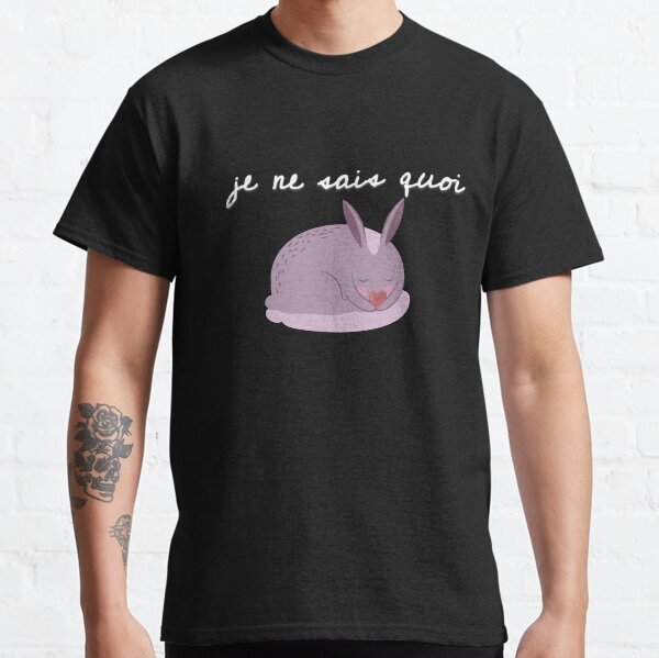 Aperçu de l'œuvre Paris citation je ne sais quoi lapin édition 001 (sur fond noir) créée et vendue par LFluffyCreature.