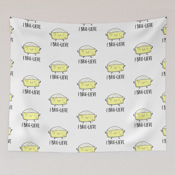 Item preview, I Brie-lieve Positive Brie Cheese Puns  designed and sold by punnybone.