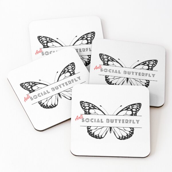 Item preview, Anti-Social Butterfly (black) designed and sold by Fandom8.