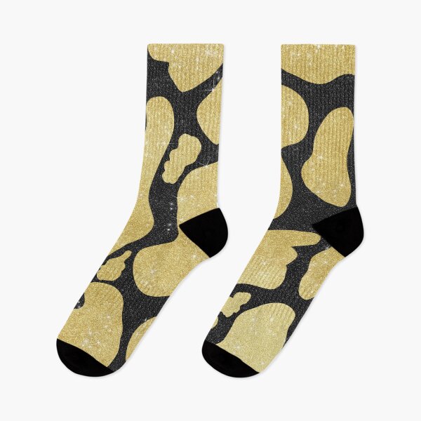Item preview, Black Gold Large Cow Spots Animal Pattern designed and sold by InovArtS.