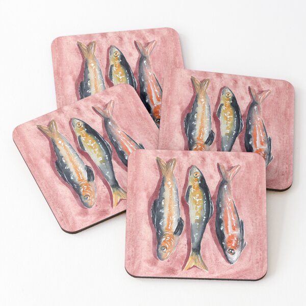 Item preview, Three Sardines - Watercolor Painting designed and sold by Pattokarts.