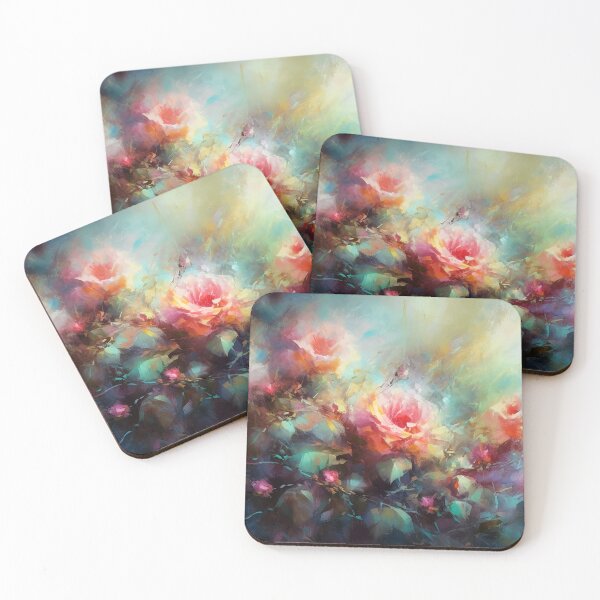 Item preview, Rose garden Impressionism painting 15 designed and sold by Red Witch Art.