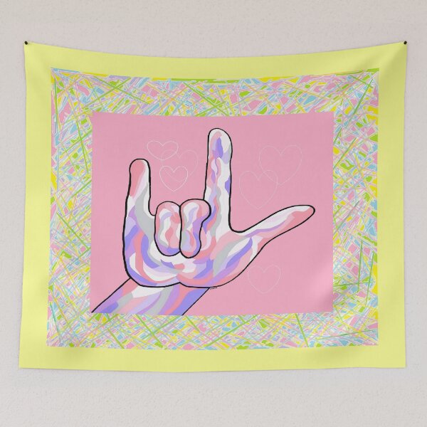 Item preview, ASL I Love You in Pink designed and sold by EloiseArt.