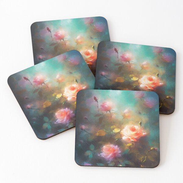 Item preview, Rose garden Impressionism painting 16 designed and sold by Red Witch Art.