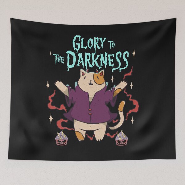 Item preview, Glory to the Darkness Cat with Cupcakes designed and sold by ChrisFeil.