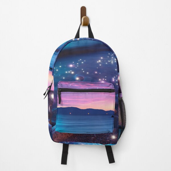 Item preview, Otherworldly beach and seascape with gemstones at sunset designed and sold by Red Witch Art.