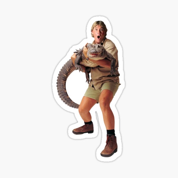 steve irwin and croc Sticker