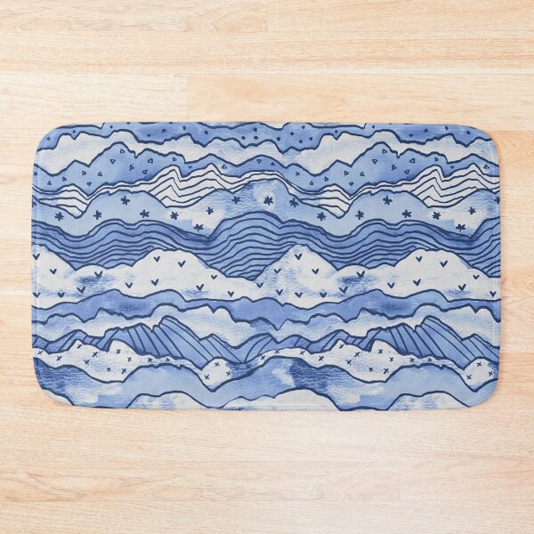 Item preview, Dolly Mountains in Pastel Blue & Navy designed and sold by TigaTiga.