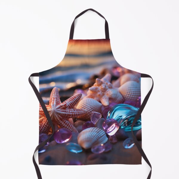 Item preview, Otherworldly beach and seascape with gemstones at sunset 1 designed and sold by Red Witch Art.