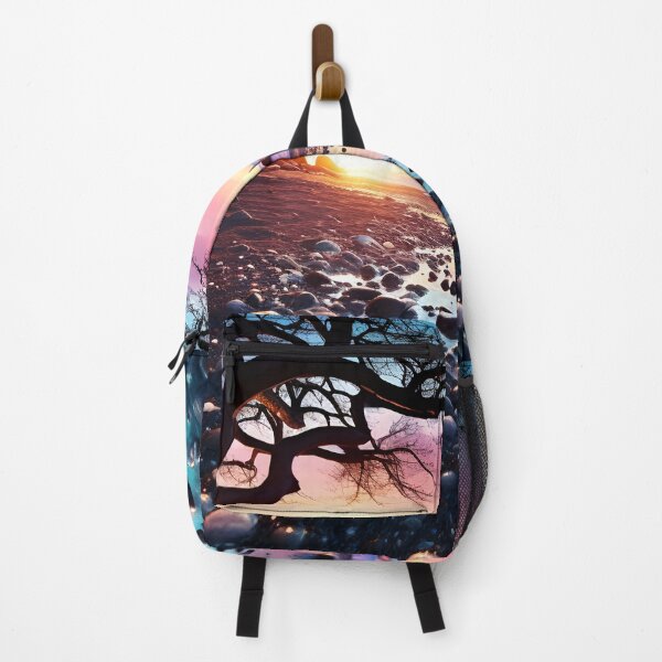 Item preview, Otherworldly beach and seascape with gemstones at sunset 2 designed and sold by Red Witch Art.