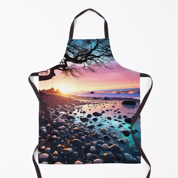 Item preview, Otherworldly beach and seascape with gemstones at sunset 2 designed and sold by Red Witch Art.