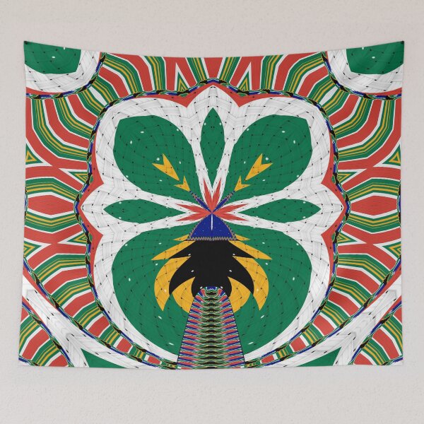 Artikelvorschau, Attraktives originelles abstraktes geometrisches Kunstwerk, inspiriert von der südafrikanischen Flagge im Vintage-Stil. entworfen und verkauft von Ralek.