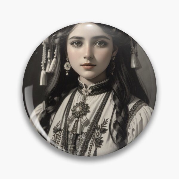 Item preview, romanian girl 1900 designed and sold by ArtizanaPrints.