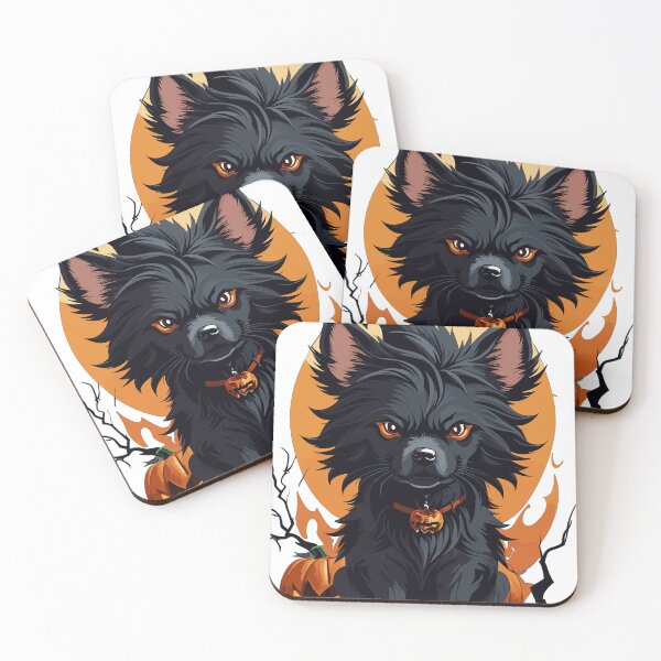 Item preview, Kawaii Halloween Black Dog Witch Autumn Season designed and sold by LOT7Clothing.