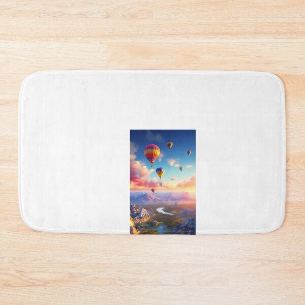 Item preview, a group of hot air balloons flying over a valley designed and sold by Dark Fantasy Store.