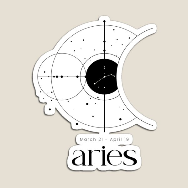 Black and White Aries Zodiac Sign Constellation Celestial