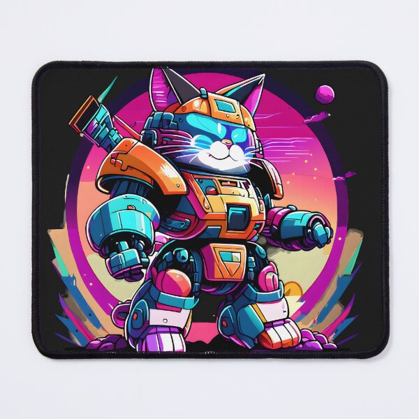 Item preview, Mechanical Meow Designs Ver2. | Futuristic Cat Robot Art on Redbubble designed and sold by Watchara Aekcheen.